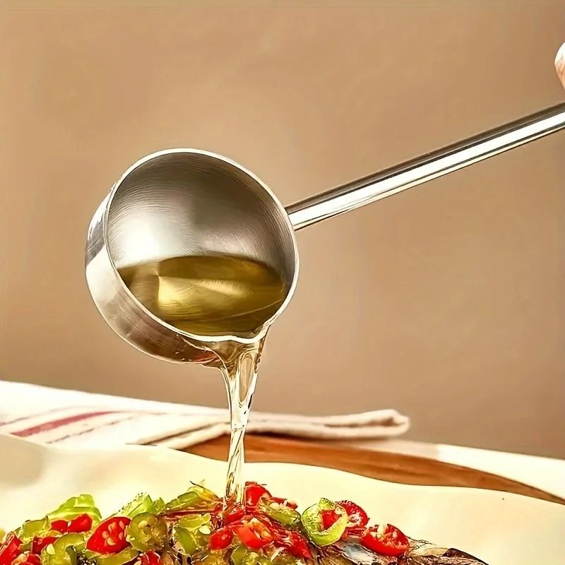 2Piece Stainless Steel Soup Ladle Set  Long Handle Cooking Spoons For Serving And Kitchen Use 1