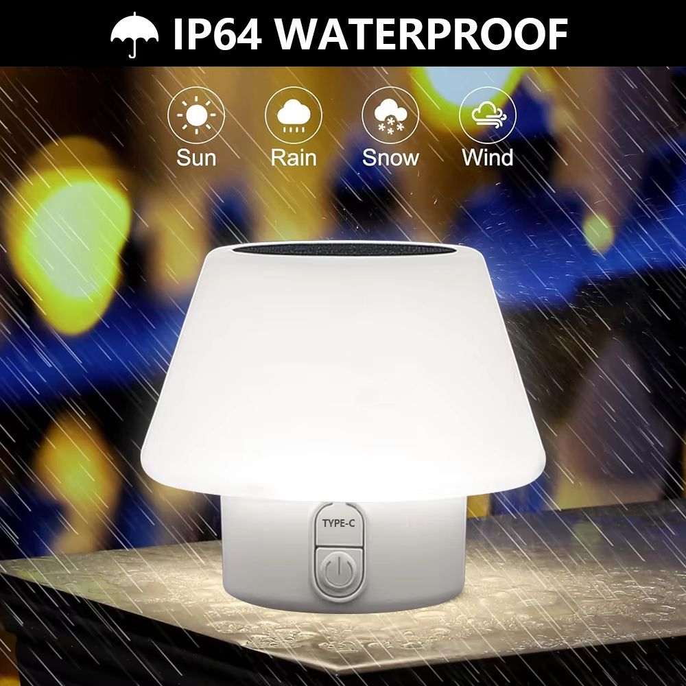 Solar Mushroom Mini Table Lamp  Portable USB  Solar Powered Night Light For Outdoor Patio Camping   1