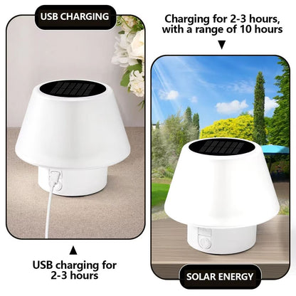 Solar Mushroom Mini Table Lamp  Portable USB  Solar Powered Night Light For Outdoor Patio Camping   3