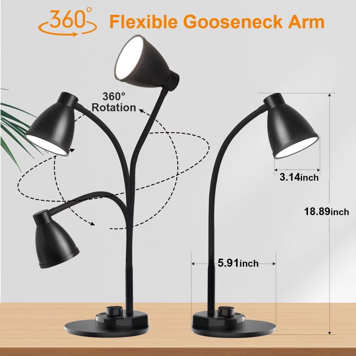 USBC Dimmable LED Desk Light  3Mode Reading Lamp With Intelligent Auto Dimming  Task Lighting 5