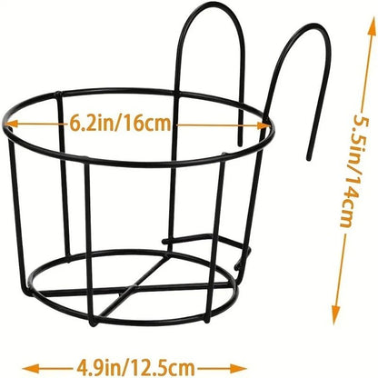 Stylish Round Metal Hanging Planters 4 Piece Set For Balcony Garden Indoor Decor 3