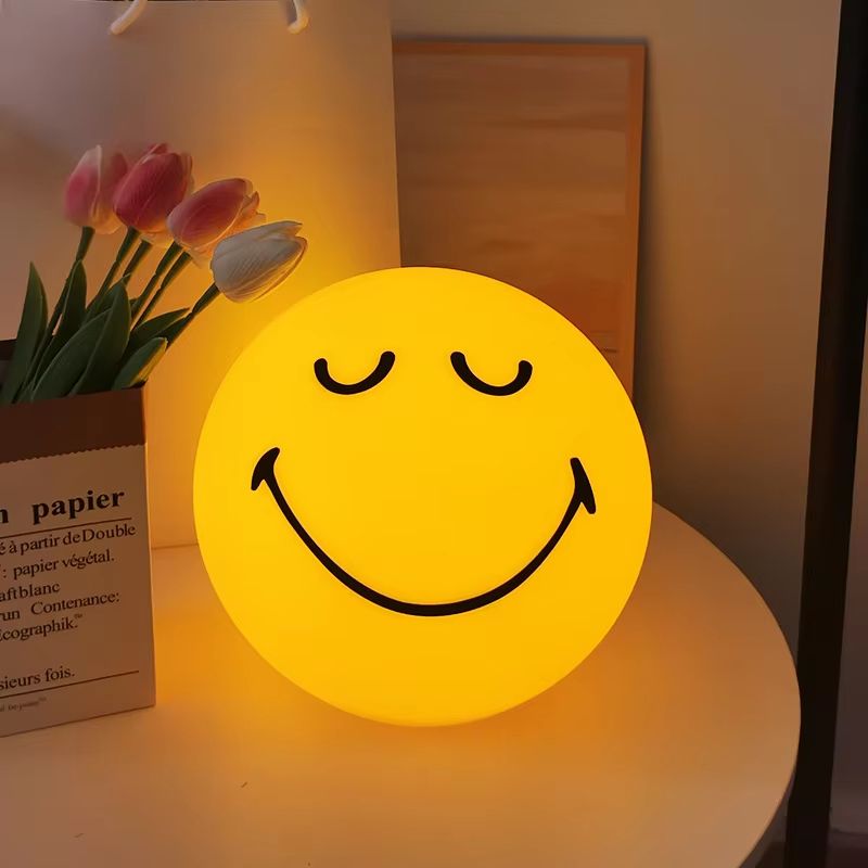 Smiley Sphere USBRechargeable Night Lamp  Squint  Wink Dimmable Atmosphere Light 2