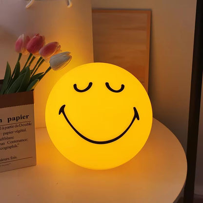 Smiley Sphere USBRechargeable Night Lamp  Squint  Wink Dimmable Atmosphere Light 2