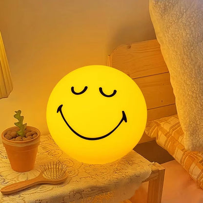 Smiley Sphere USBRechargeable Night Lamp  Squint  Wink Dimmable Atmosphere Light 3