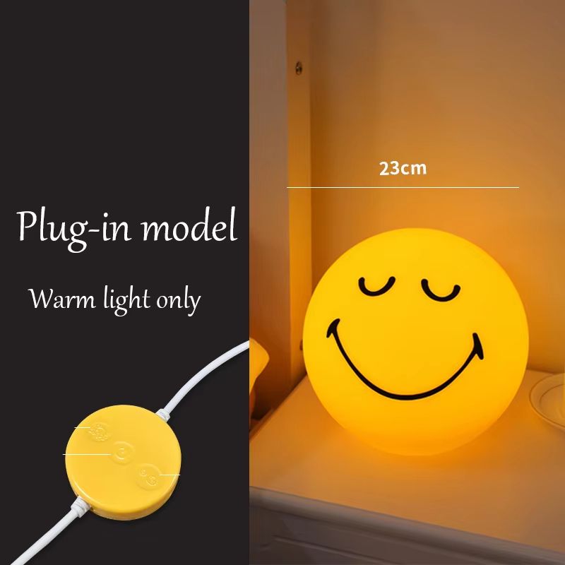 Smiley Sphere USBRechargeable Night Lamp  Squint  Wink Dimmable Atmosphere Light 6