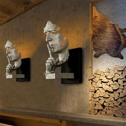 Face Art Loft Wall Lamp  Creative Retro LED Wall Light For Home Bar Aisle  Salon Decor 1