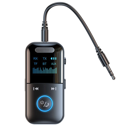 Bluetooth 5.4 3.5 mm AUX Audio Transmitter/Receiver – LED Display Wireless Adapter for Car & Home Stereo