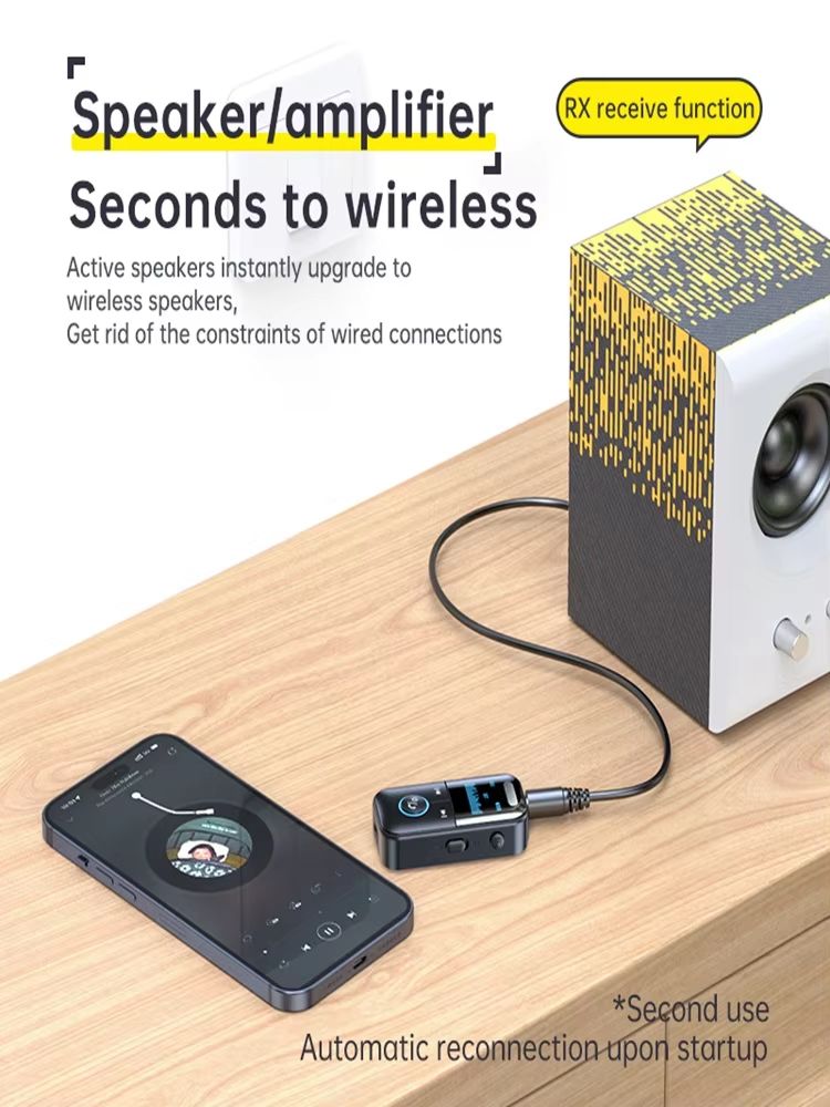 Bluetooth 54 35 Mm AUX Audio TransmitterReceiver  LED Display Wireless Adapter For Car  Home Stereo 3