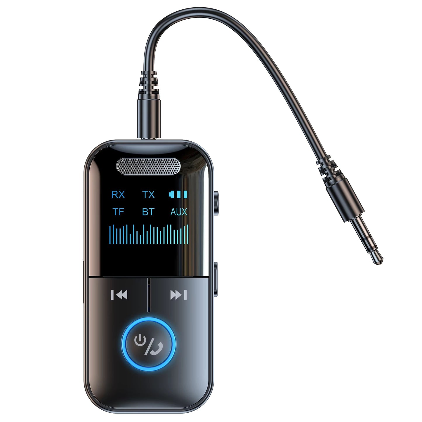 Bluetooth 54 35 Mm AUX Audio TransmitterReceiver  LED Display Wireless Adapter For Car  Home Stereo 6