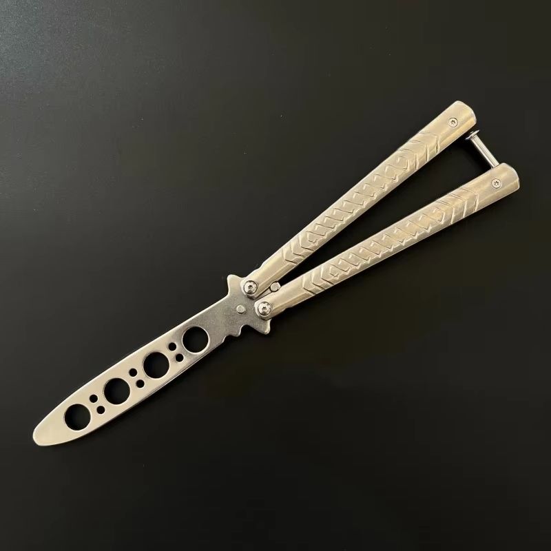 CSGOStyle Butterfly Comb  Foldable Stainless Steel Practice Toy Beginner Balisong Trainer 6