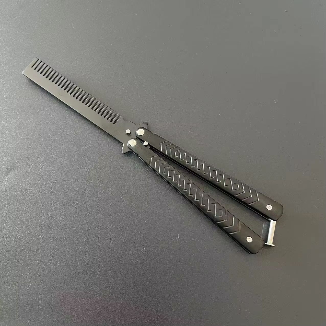 CSGOStyle Butterfly Comb  Foldable Stainless Steel Practice Toy Beginner Balisong Trainer 8