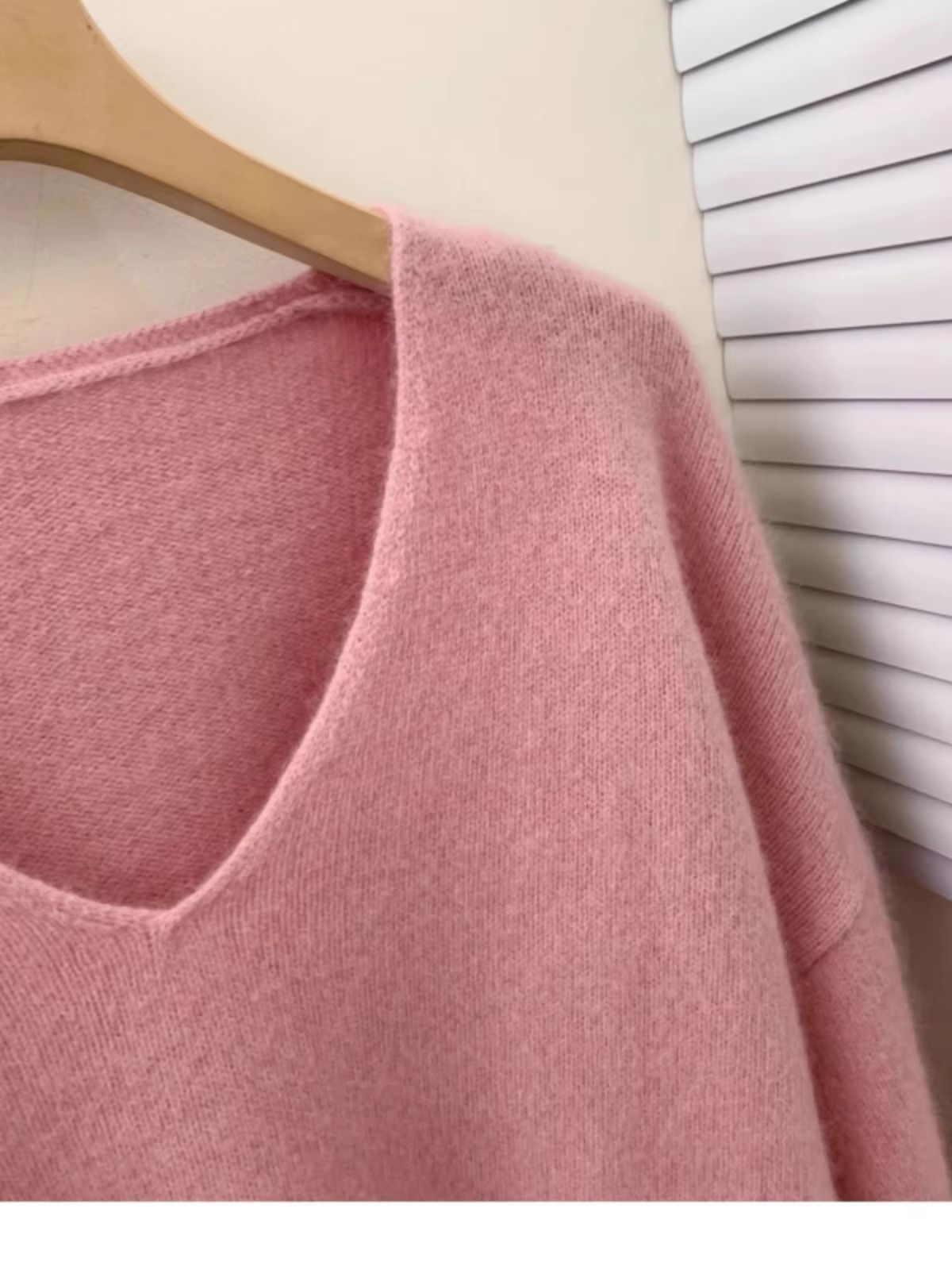 Yangqi Soft Waxy 100 Pure Cashmere VNeck Sweater  Loose Fit Knit For Autumn  Winter 4
