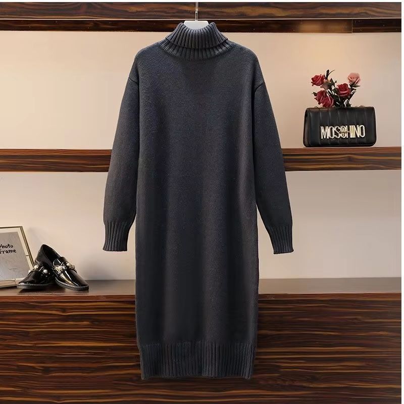Cozy CollegeStyle HighNeck Thick Knit Pullover  Warm LongSleeve Solid Sweater For Autumn  Winter 3