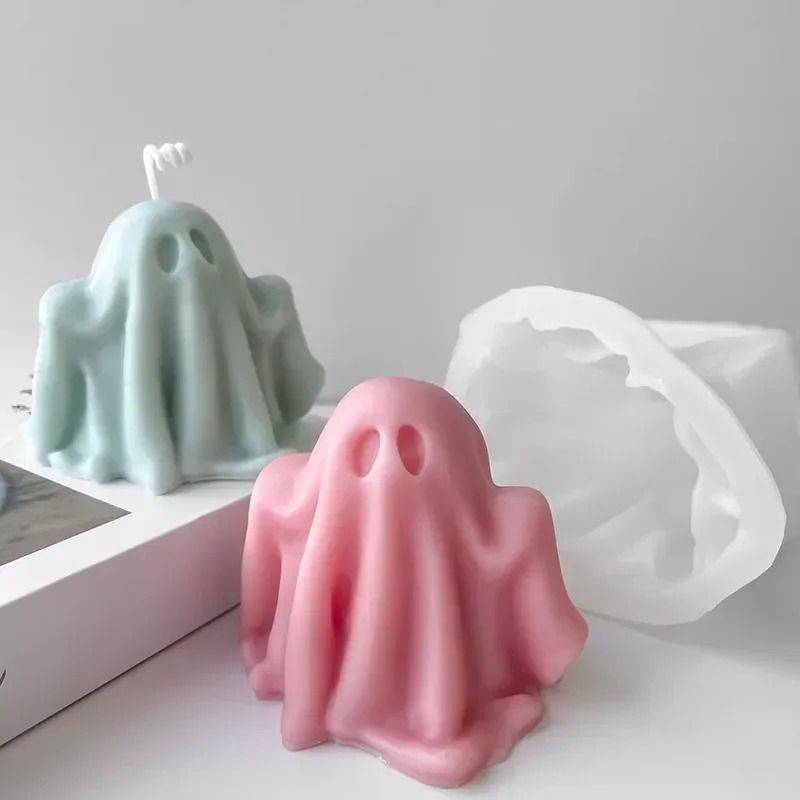 Halloween Ghost Candle Silicone Mold For Wax Resin DIY 1