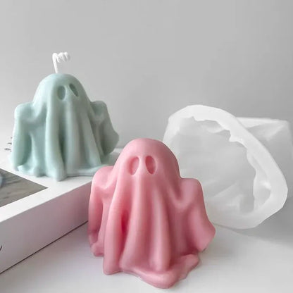 Halloween Ghost Candle Silicone Mold For Wax Resin DIY 1