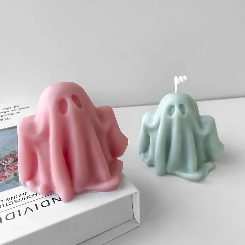 Halloween Ghost Candle Silicone Mold For Wax Resin DIY 5