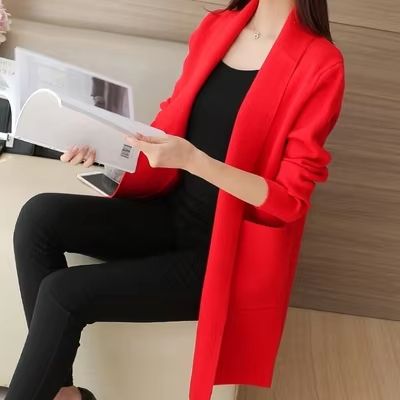 AllMatch Long Pocket Cardigan Sweater  2024 AutumnWinter Knit For Women 5