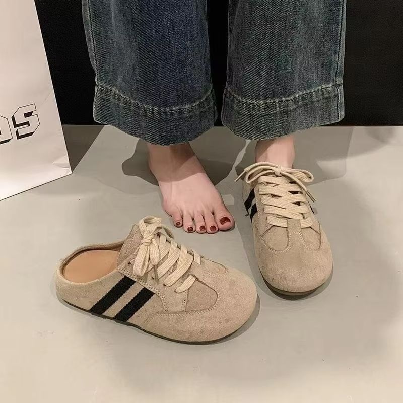 Elevated Wedge Suede Creeper HalfSlipper  Womens ThickBottom Baotou Sandal Sneaker Clog For Summer  6