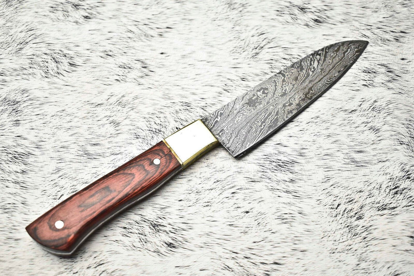 100 Handmade Damascus Steel Chef Knife  Full Tang Kitchen Knife  Custom Forged 384 Layer Blade 3