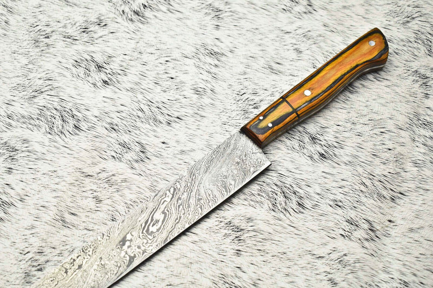 Handmade Damascus Steel Chef Knife  Full Tang Kitchen Knife  384 Layer Forged Blade 1