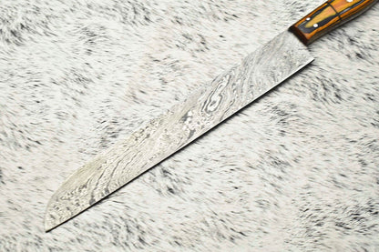 Handmade Damascus Steel Chef Knife  Full Tang Kitchen Knife  384 Layer Forged Blade 2
