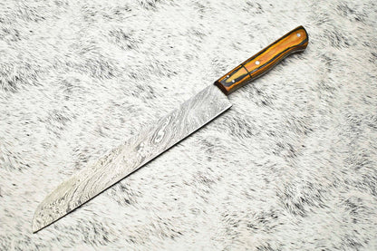 Handmade Damascus Steel Chef Knife | Full Tang Kitchen Knife | 384 Layer Forged Blade