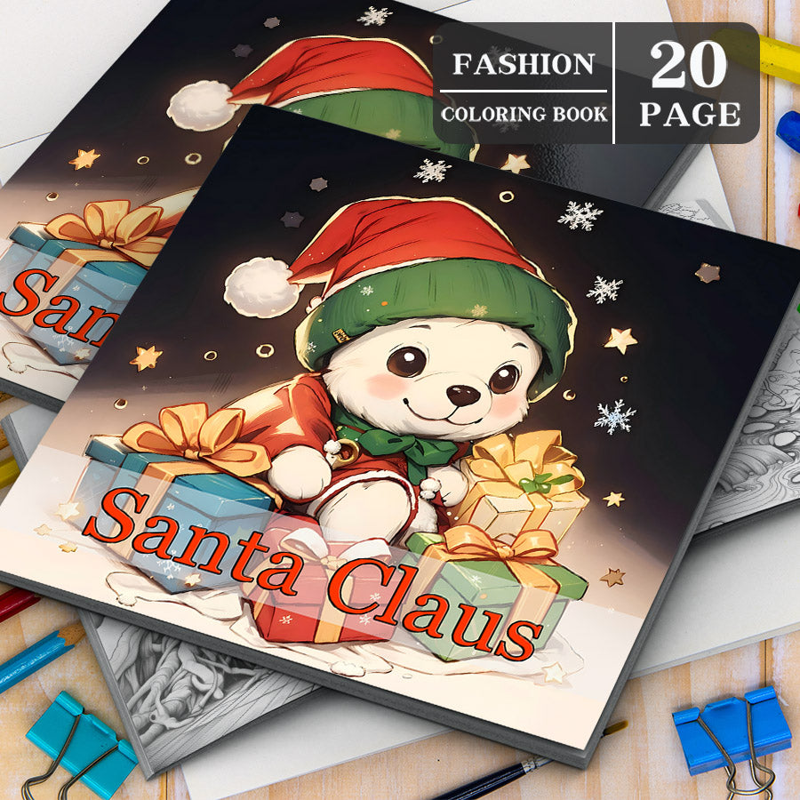 Santa Claus Coloring Book, Adult Christmas Theme Gift For Stress Relief, Graffiti Painting Drawing Book