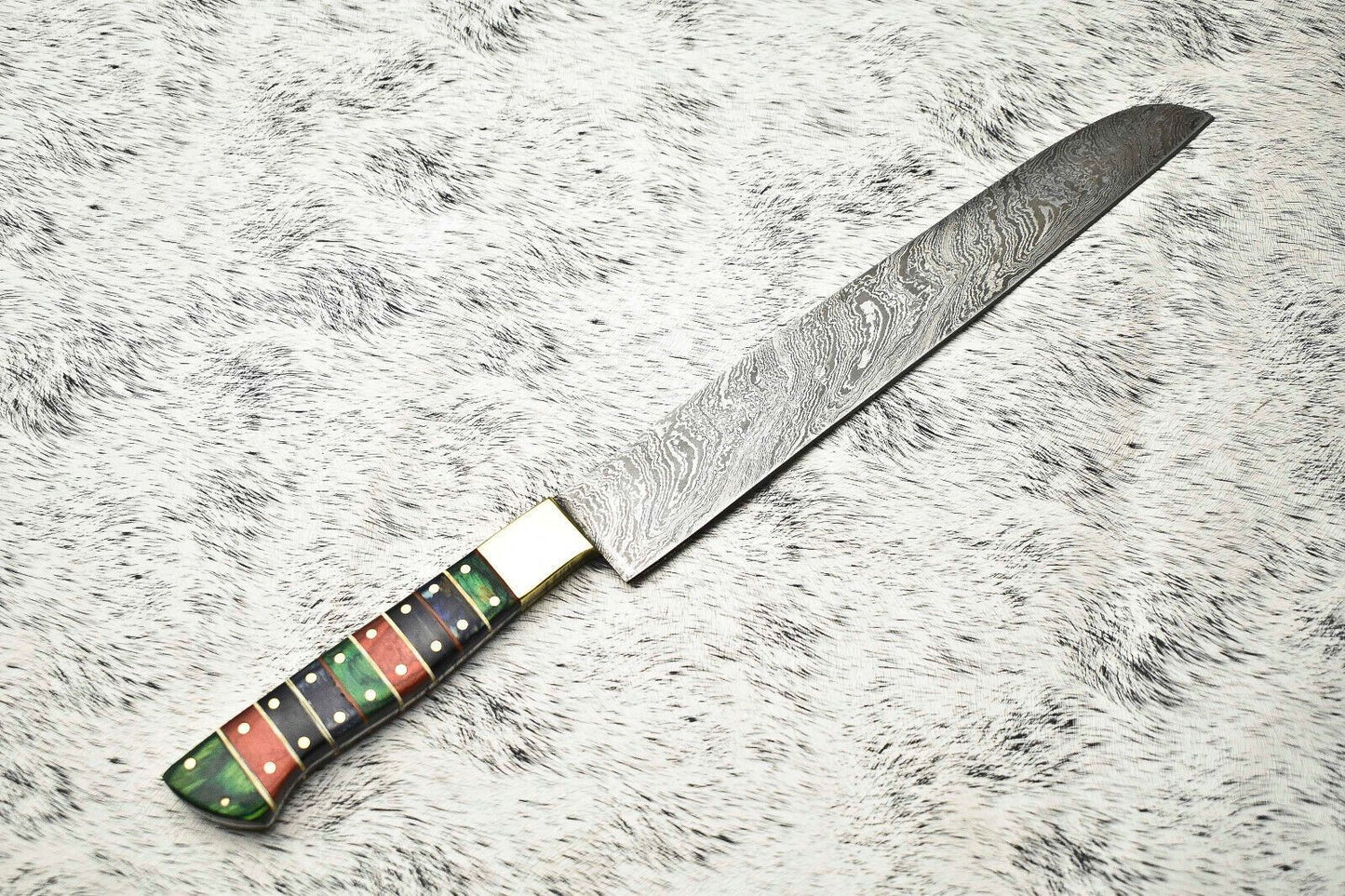 Custom HandForged Damascus Chef Knife  Full Tang Kitchen Knife  1095  15N20 Steel 3