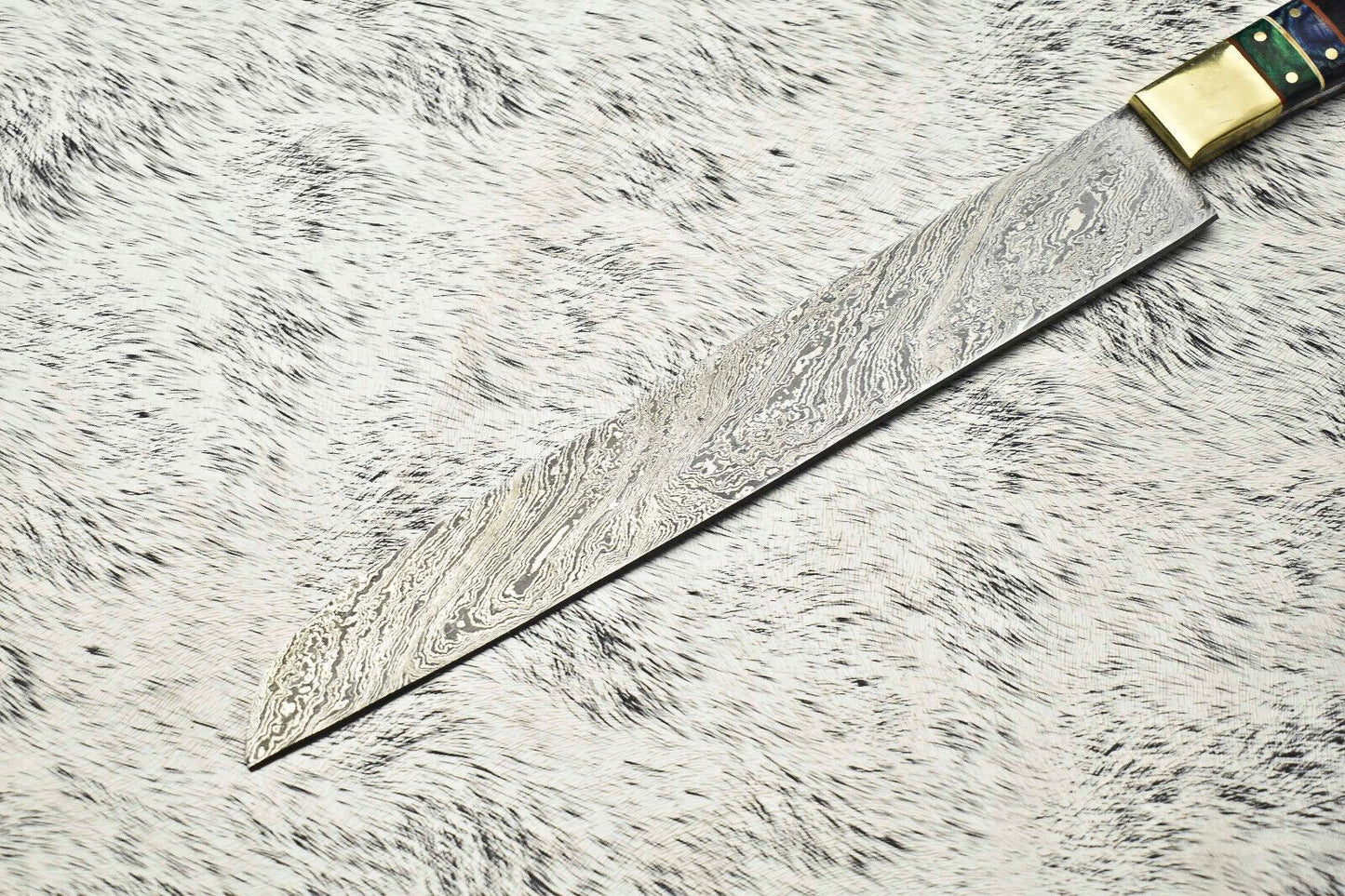 Custom HandForged Damascus Chef Knife  Full Tang Kitchen Knife  1095  15N20 Steel 2
