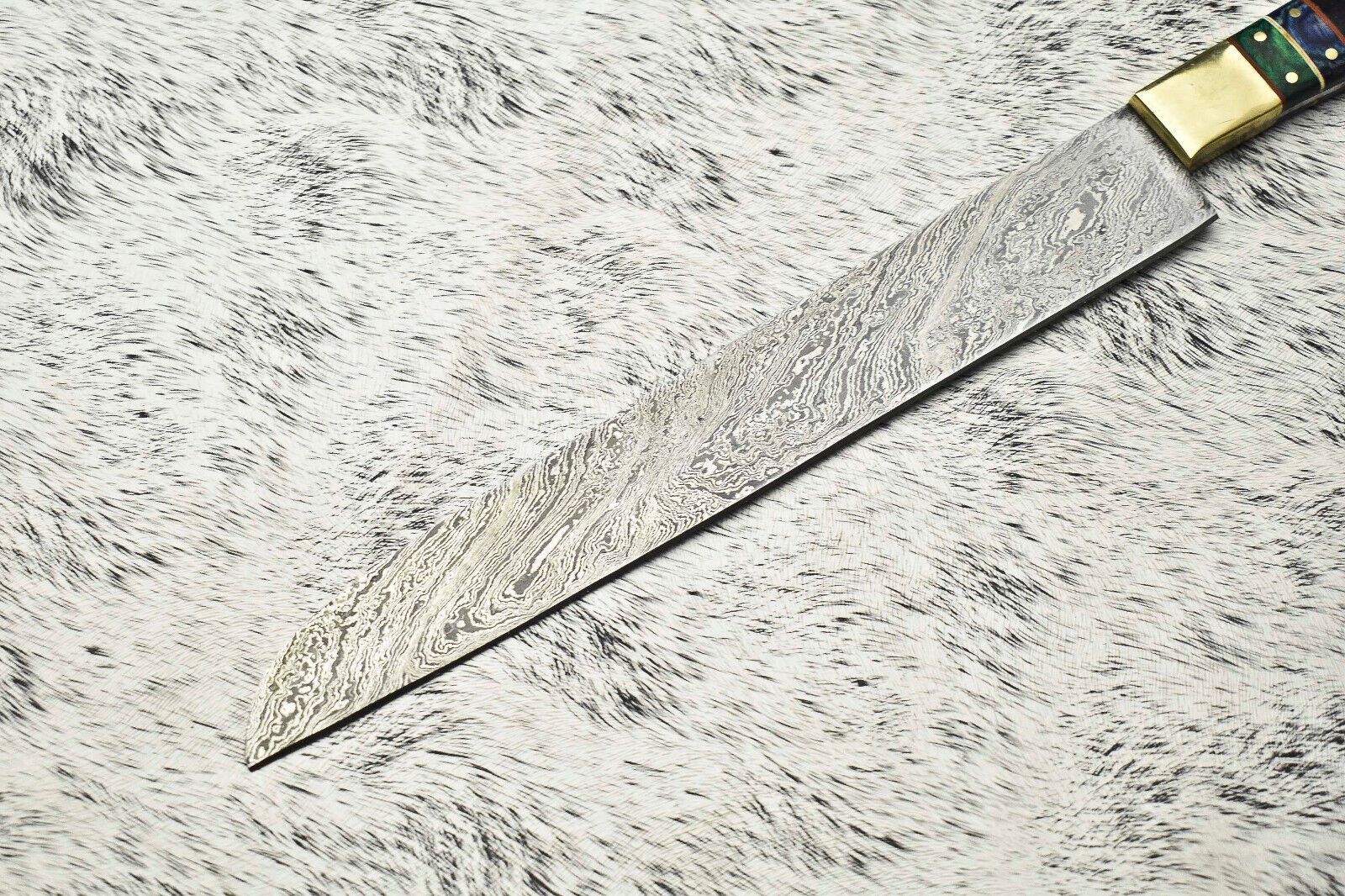 Custom HandForged Damascus Chef Knife  Full Tang Kitchen Knife  1095  15N20 Steel 2