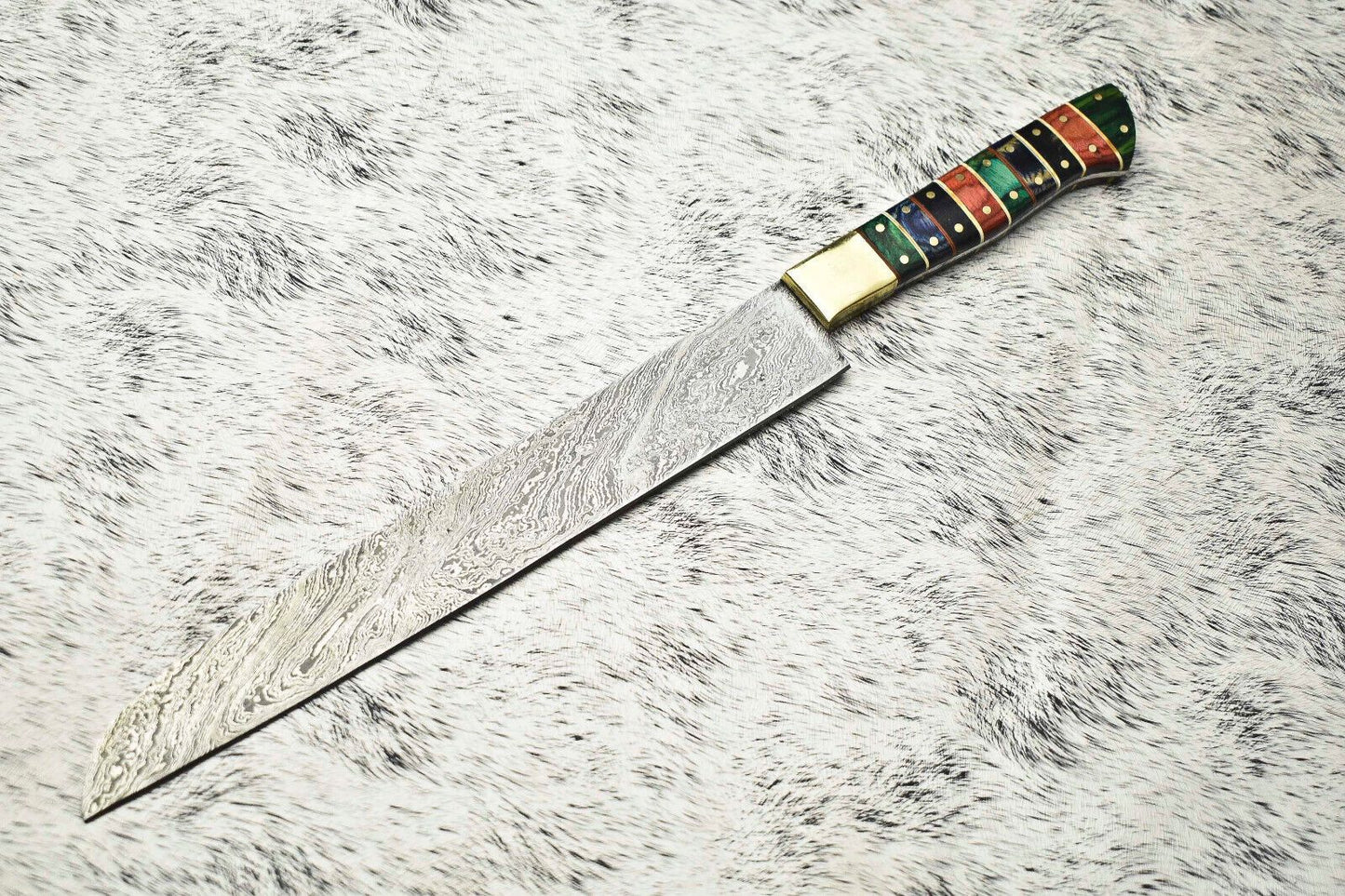Custom Hand-Forged Damascus Chef Knife | Full Tang Kitchen Knife | 1095 & 15N20 Steel