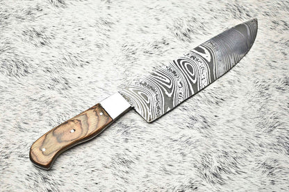 Handcrafted Damascus Steel Kitchen Knife  Full Tang Chef Knife  100 Handmade 3