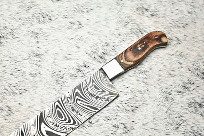 Handcrafted Damascus Steel Kitchen Knife  Full Tang Chef Knife  100 Handmade 1