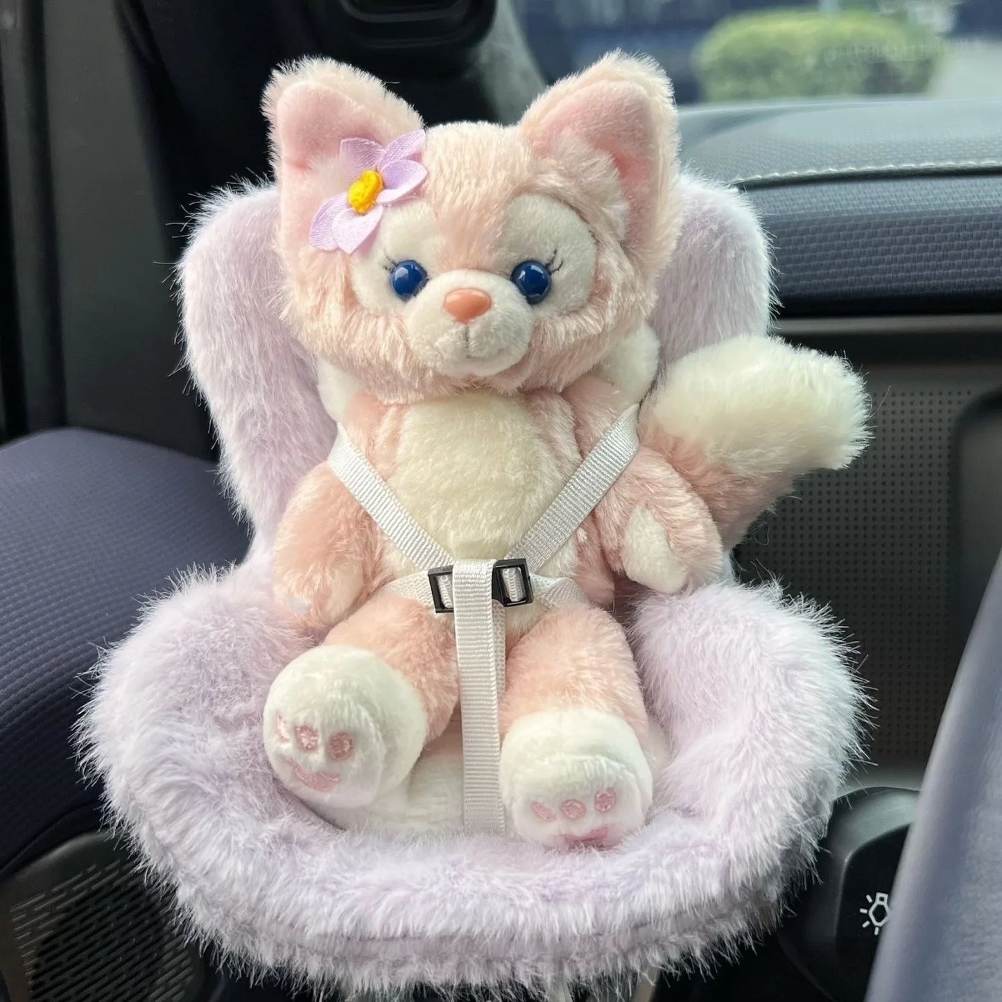 Labubu Doll Car Seat, Cute Doll Safety Seat, Car Air Vent Aromatherapy Decoration, Interior Accessory