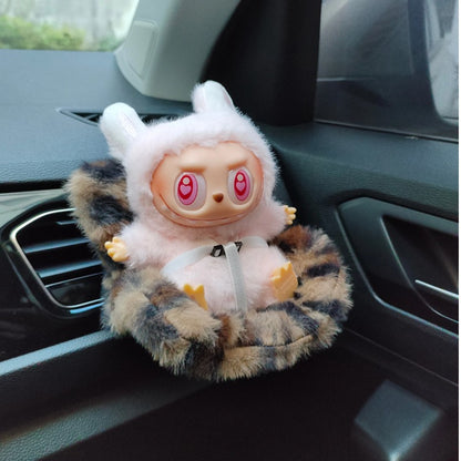 Labubu Doll Car Seat Cute Doll Safety Seat Car Air Vent Aromatherapy Decoration Interior Accessory 3