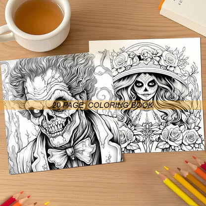 Skeleton Beauty Coloring Book for Adults, Stress Relieving Art Therapy, Creative Gift for Teens and Kids
