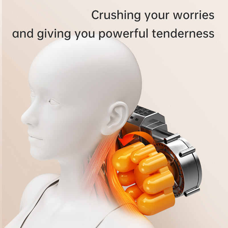 3D Kneading Massage Pillow, Neck Massager with Heat, Shoulder and Back Relief Cushion, Portable Stress Relax Device