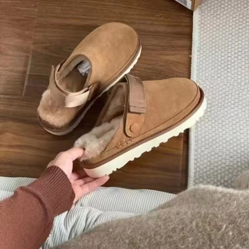 CashmereLined Platform Snow Boots  Womens ThickSole Winter HalfSlippers With Fuzzy Upper 2