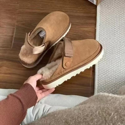 CashmereLined Platform Snow Boots  Womens ThickSole Winter HalfSlippers With Fuzzy Upper 2