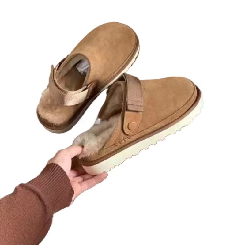 CashmereLined Platform Snow Boots  Womens ThickSole Winter HalfSlippers With Fuzzy Upper 5