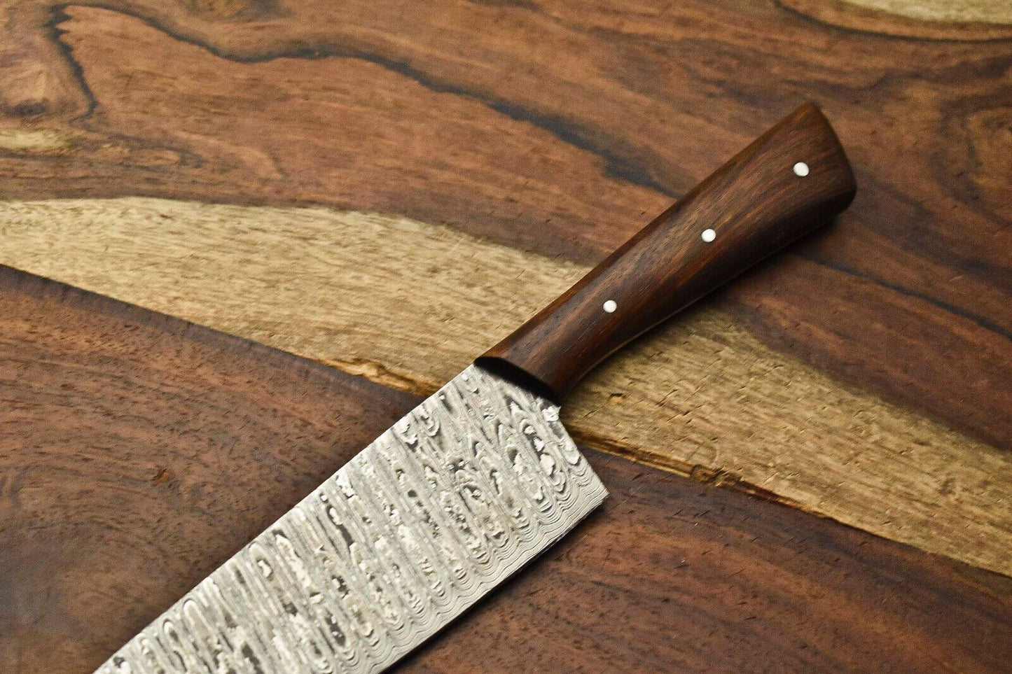 Authentic Hand Forged Damascus Steel Chef Knife With Hardwood Handle 1