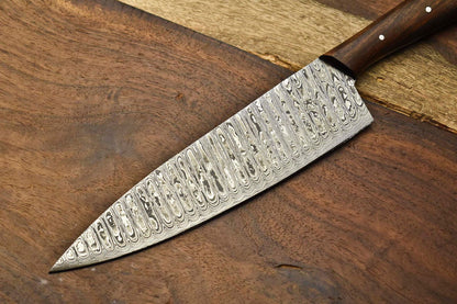Authentic Hand Forged Damascus Steel Chef Knife With Hardwood Handle 2