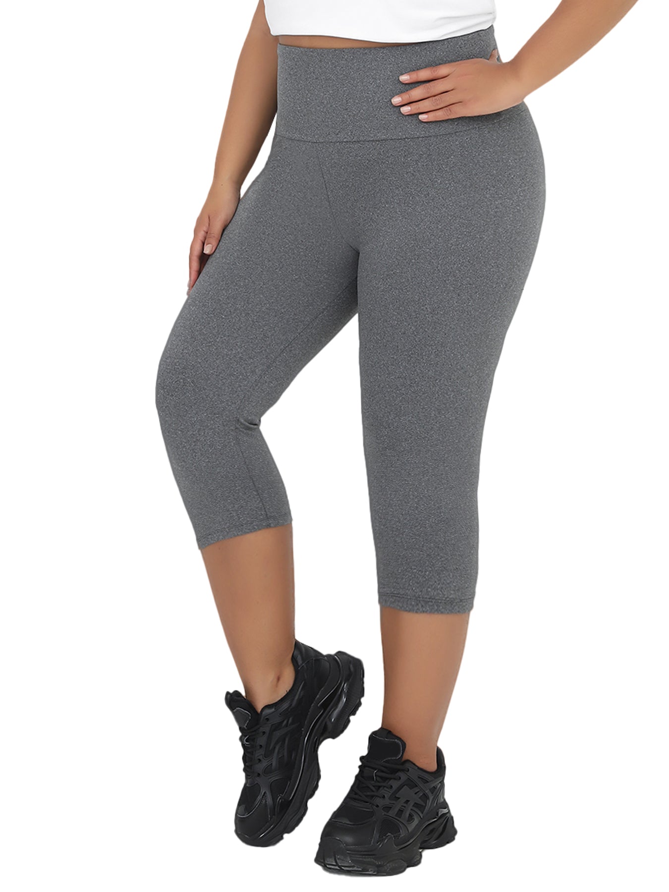 Super Soft Plus Size Leggings for Women, High Waisted Tummy Control, Yoga Capri Pants for Workout Running