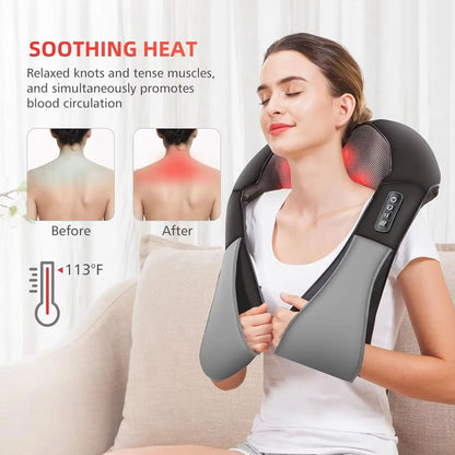 U Shape Deep Kneading Electric Massage Pillow Heated Neck And Shoulder Massager Back And Body Relax 4