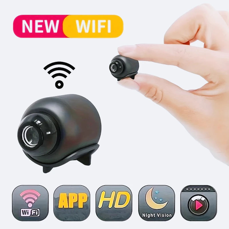 WiFi HD Mini Camera, Indoor Surveillance Baby Monitor, Night Vision IP Cam, Audio Video Recorder