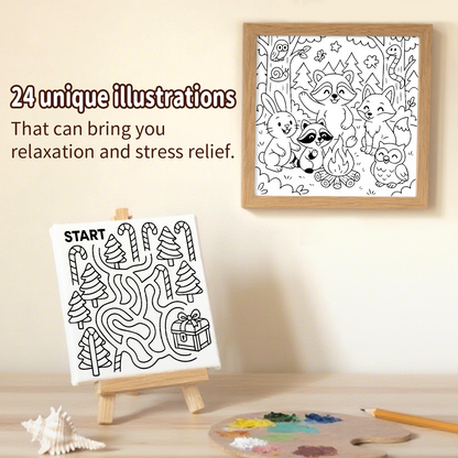 Merry Christmas Coloring Book for Adults, Perfect Gift for Party and Birthday, Adult Drawing Book