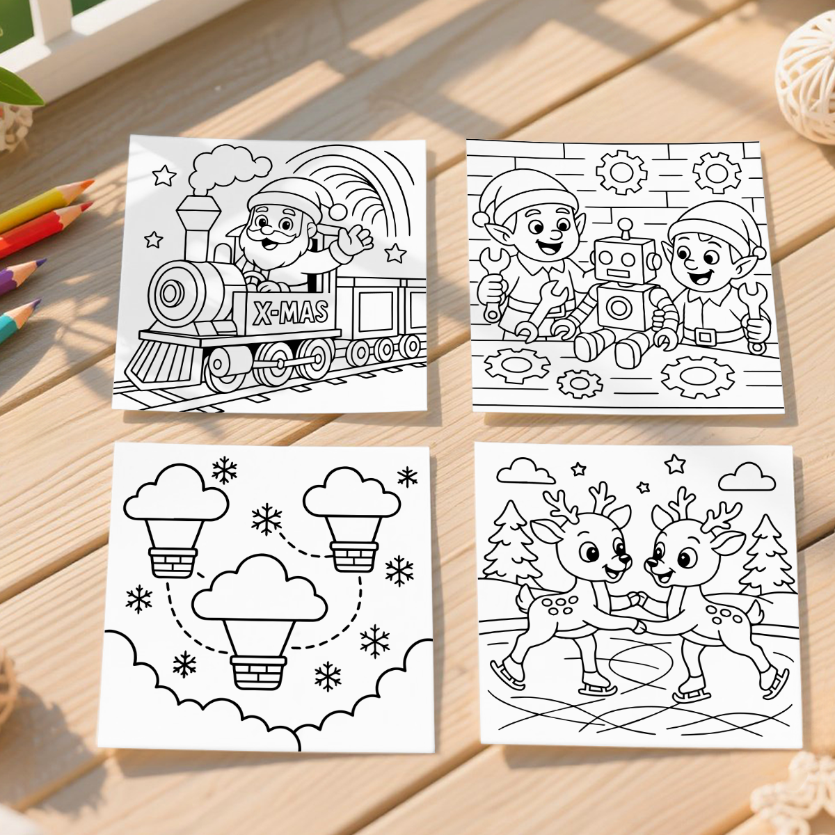 Merry Christmas Coloring Book for Adults, Perfect Gift for Party and Birthday, Adult Drawing Book