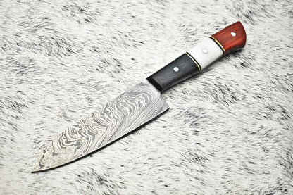 Handcrafted Damascus Steel Chef Knife – Premium Full Tang Cooking Blade