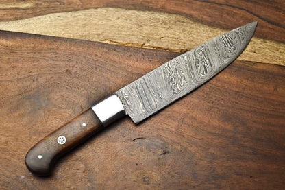 Full Tang Damascus Steel Chef Knife  Handmade With Premium Hardwood Handle 3