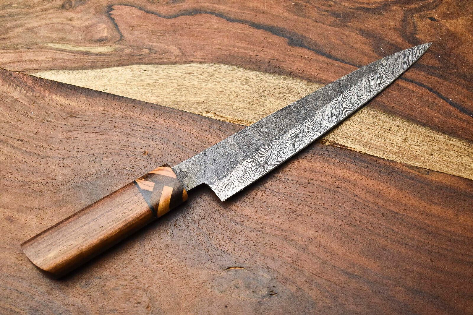 Professional Damascus Chef Knife  Custom Handcrafted Full Tang Kitchen Knife 3
